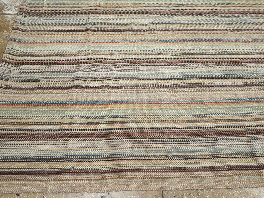 Modern Turkish Flatweave Room Size Carpet, No.30950 - Staging