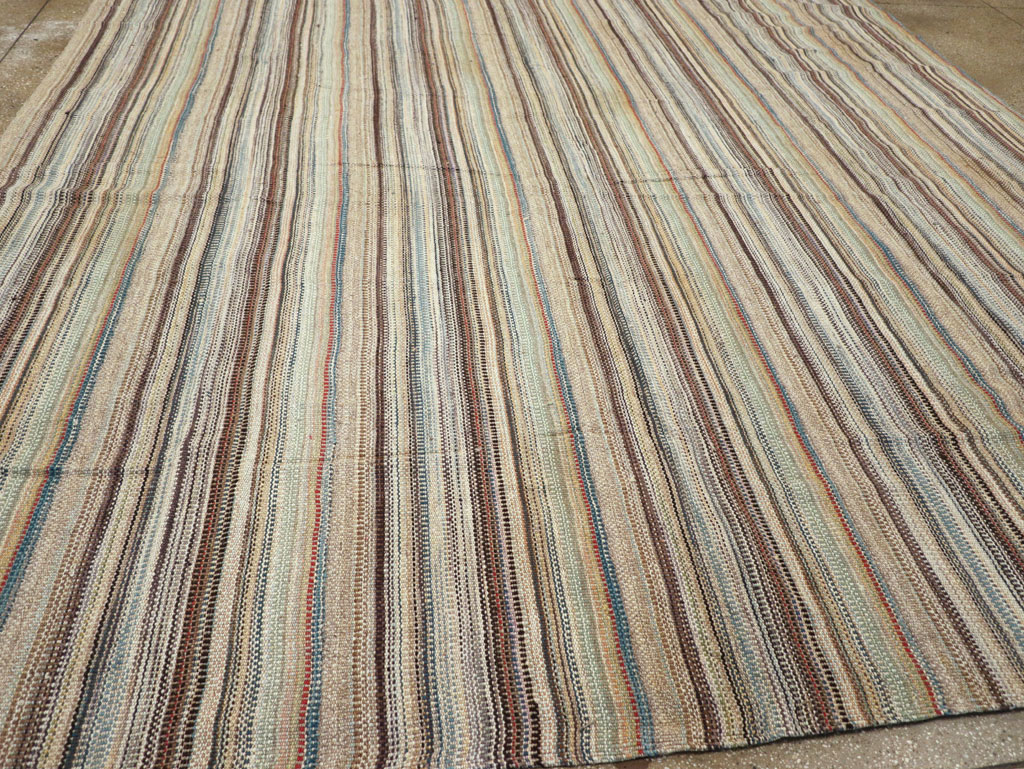 Modern Turkish Flatweave Room Size Carpet, No.30950 - Staging