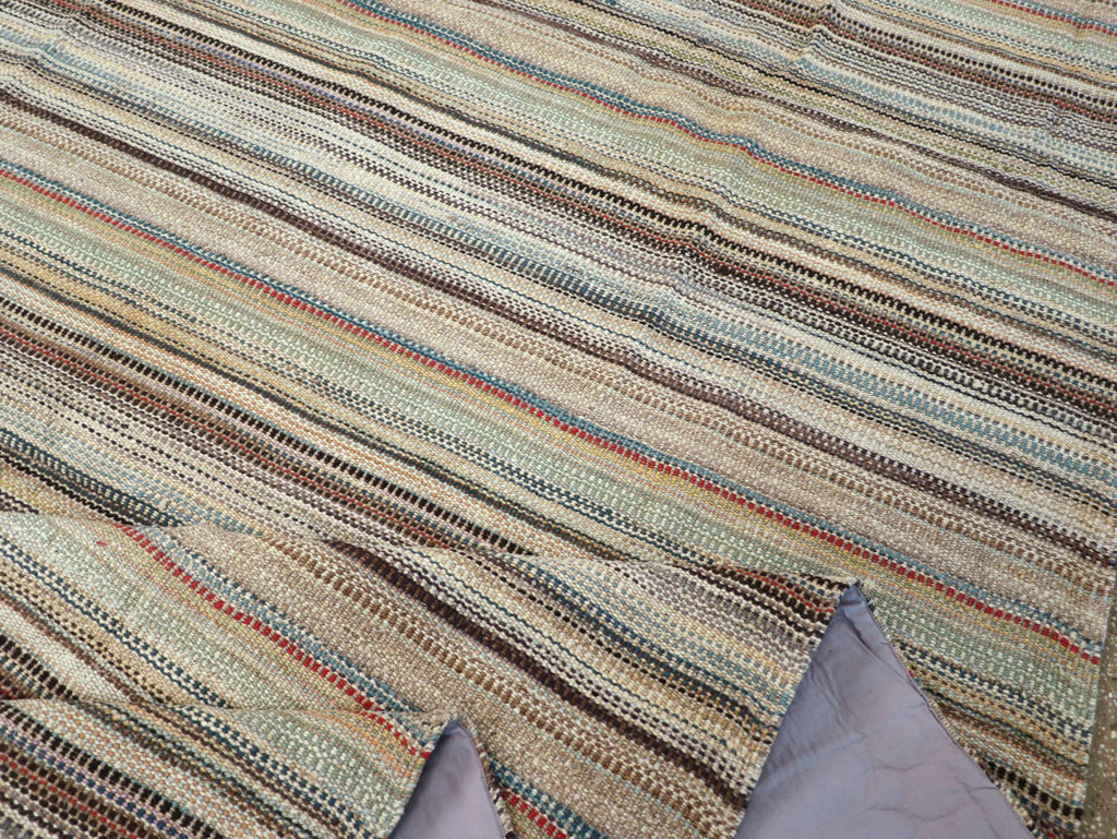 Modern Turkish Flatweave Room Size Carpet, No.30950 - Staging