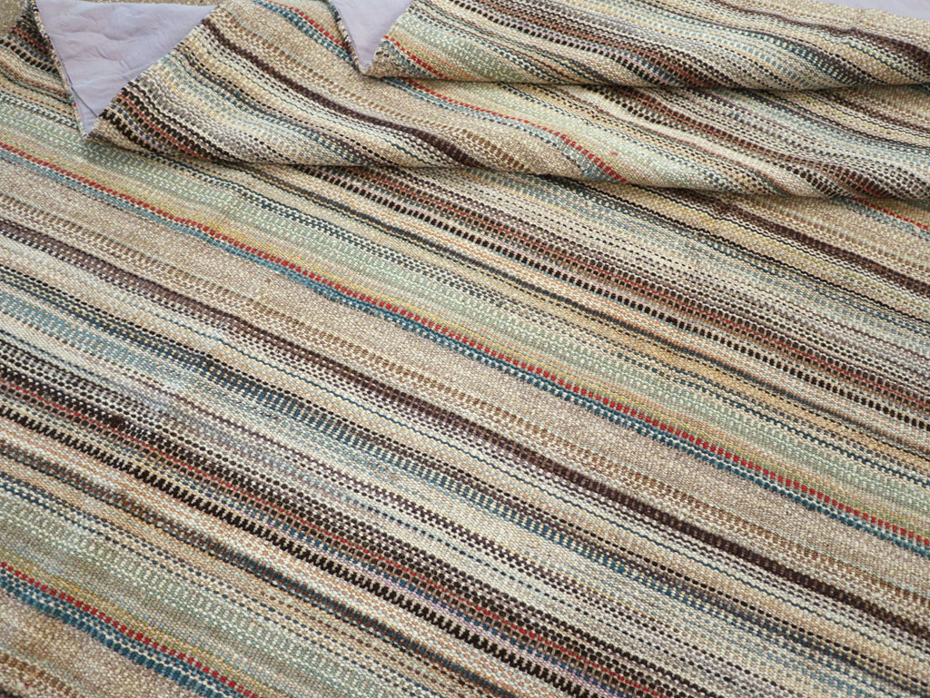 Modern Turkish Flatweave Room Size Carpet, No.30950 - Staging