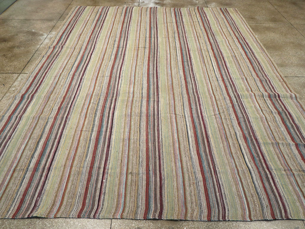 Modern Turkish Flatweave Room Size Carpet, No.30951 - Staging