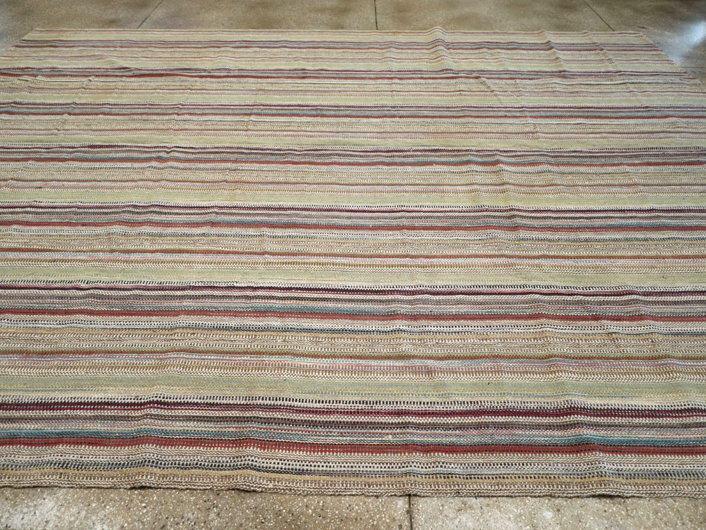 Modern Turkish Flatweave Room Size Carpet, No.30951 - Staging