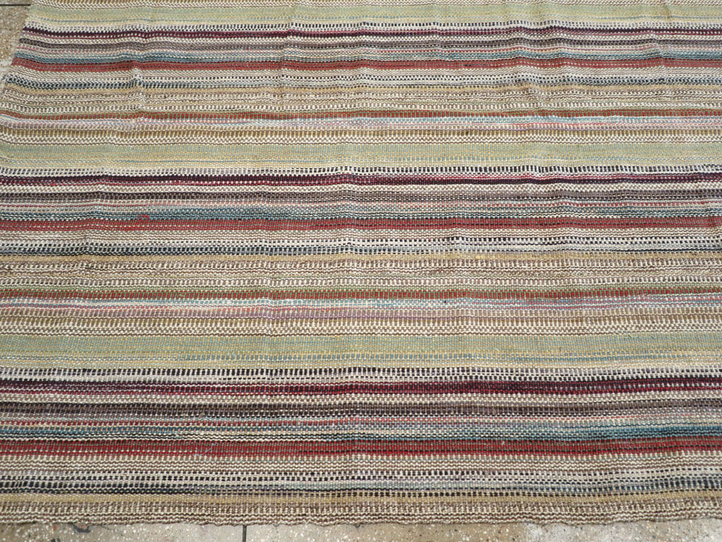 Modern Turkish Flatweave Room Size Carpet, No.30951 - Staging