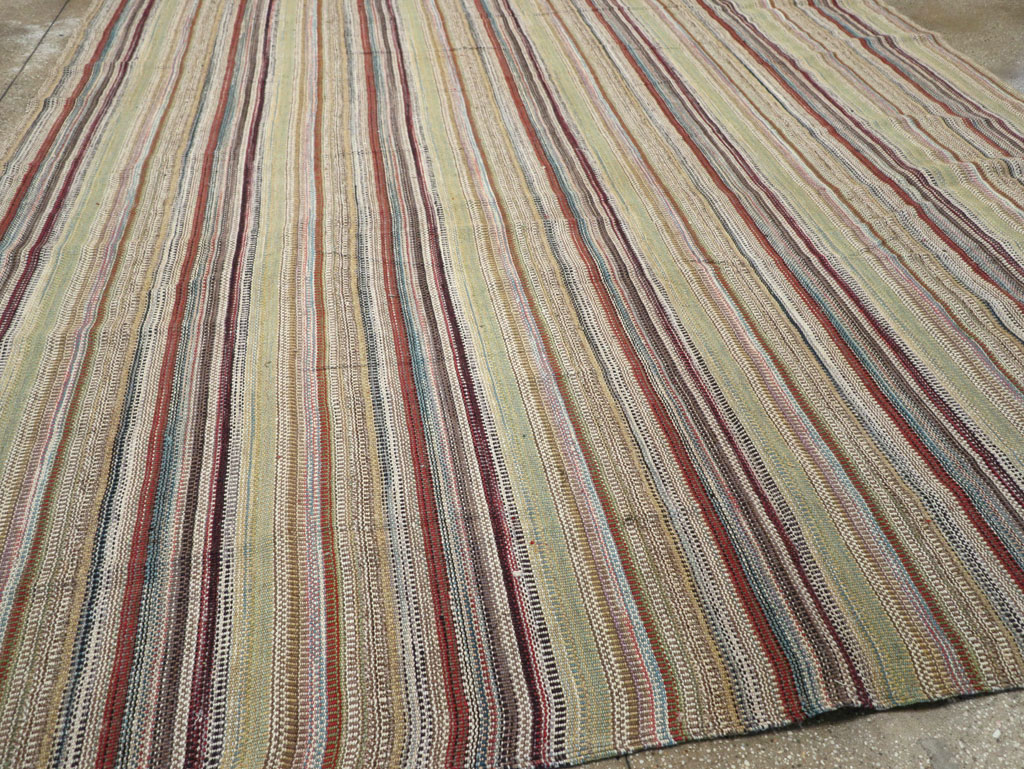 Modern Turkish Flatweave Room Size Carpet, No.30951 - Staging