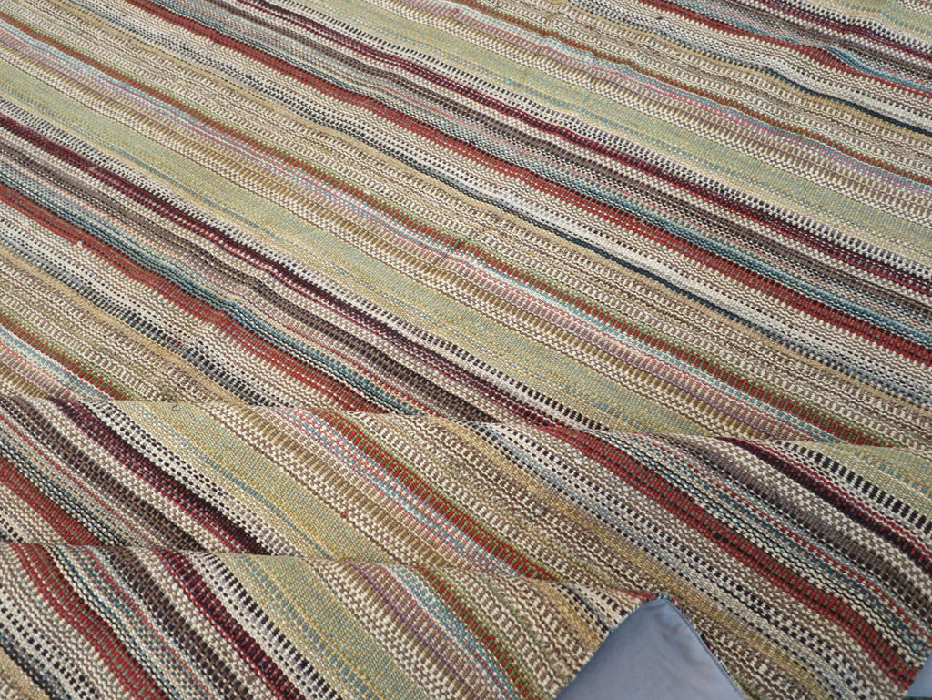 Modern Turkish Flatweave Room Size Carpet, No.30951 - Staging