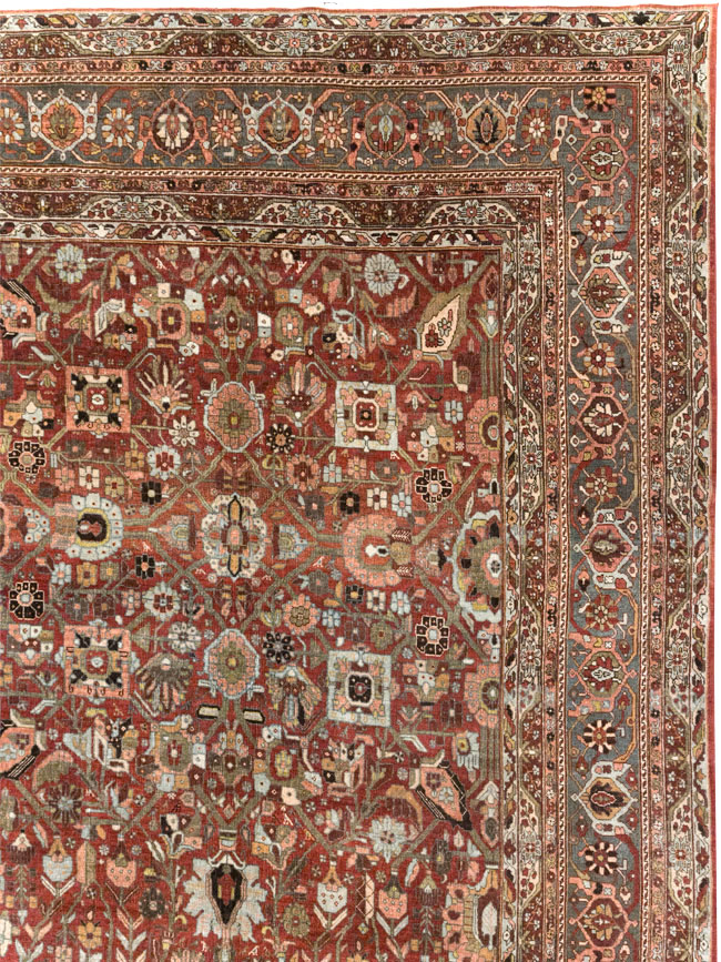 Antique Persian Bidjar Large Carpet, No.30953 - Staging