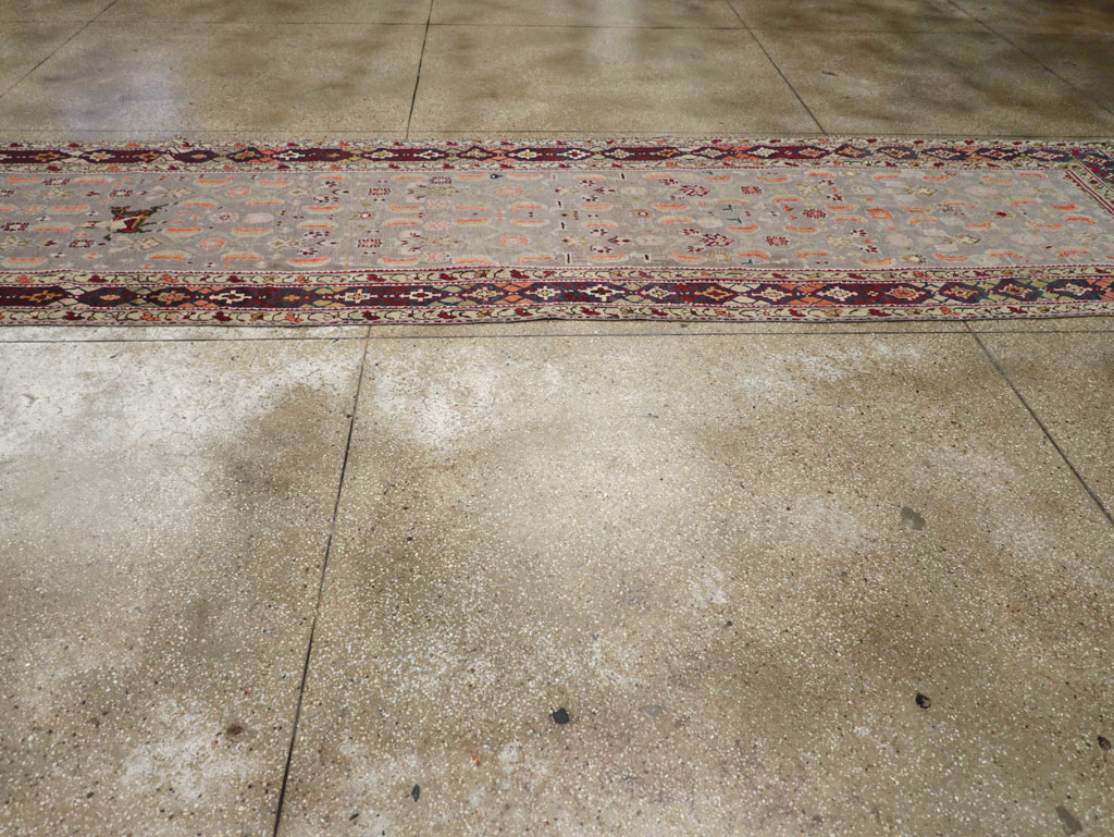 Antique Caucasian Karabagh Wide Gallery Runner, No.30954 - Staging