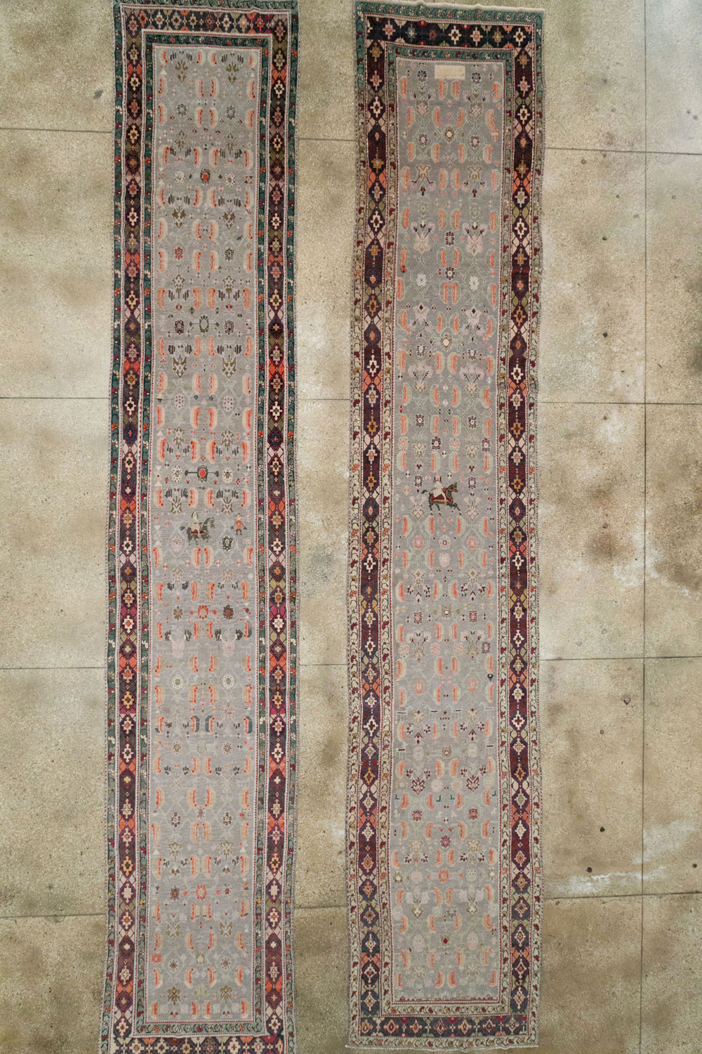 Antique Caucasian Karabagh Wide Gallery Runner, No.30954 - Staging