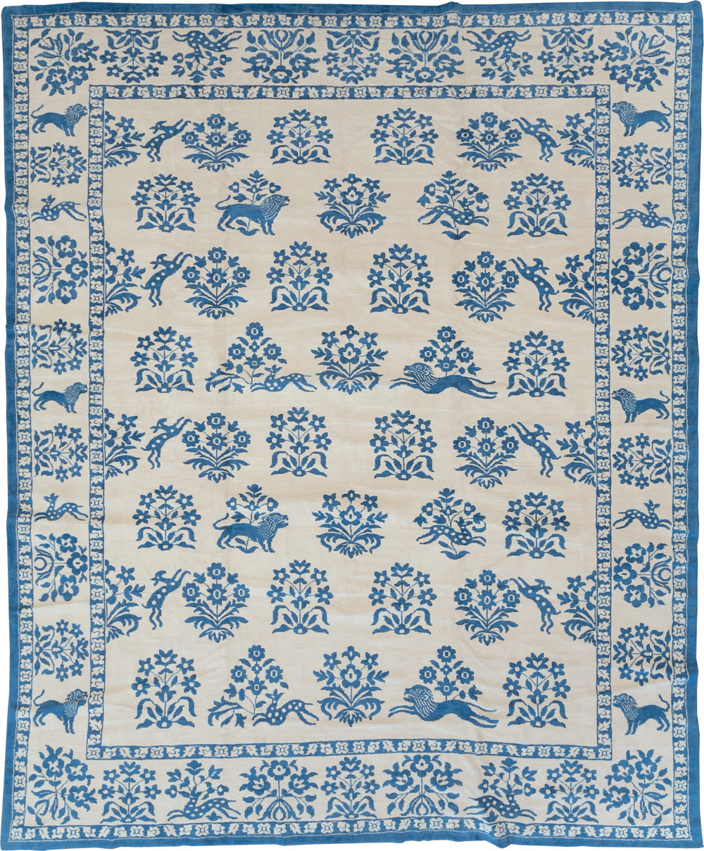 Vintage Indian Cotton Agra Large Room Size Carpet, No.30957 - Staging