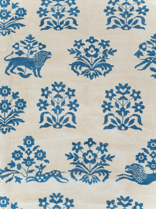 Vintage Indian Cotton Agra Large Room Size Carpet, No.30957 - Staging