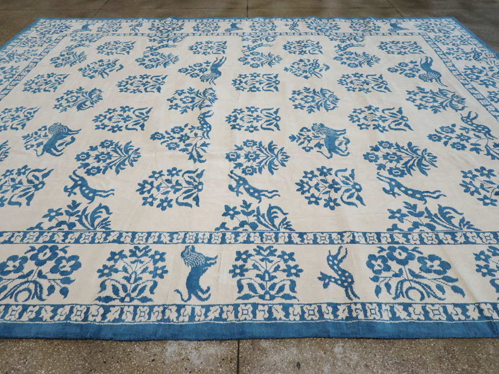 Vintage Indian Cotton Agra Large Room Size Carpet, No.30957 - Staging