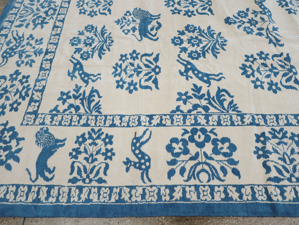 Vintage Indian Cotton Agra Large Room Size Carpet, No.30957 - Staging