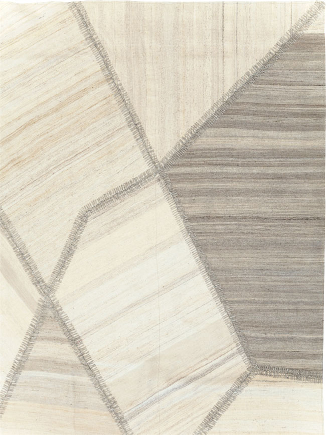 Modern Turkish Flatweave Kilim, No.30971 - Staging