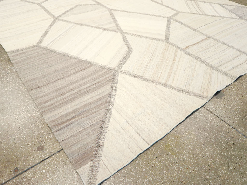 Modern Turkish Flatweave Kilim, No.30971 - Staging