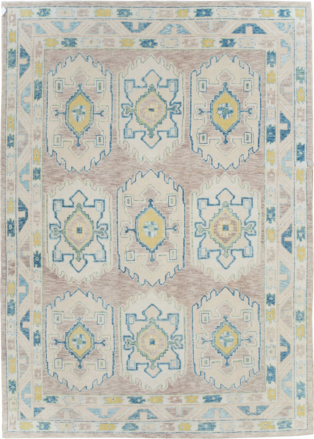 Contemporary Turkish Oushak Room Size Carpet, No.30982 - Staging