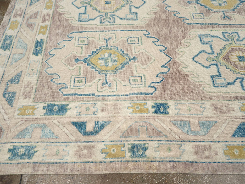 Contemporary Turkish Oushak Room Size Carpet, No.30982 - Staging
