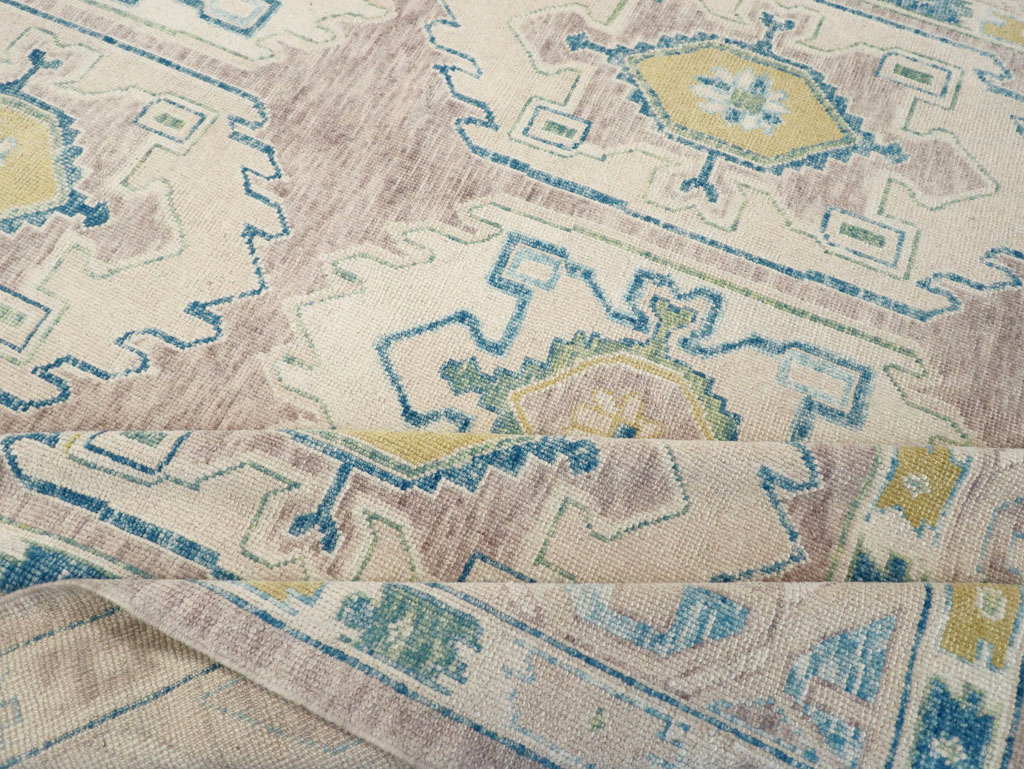 Contemporary Turkish Oushak Room Size Carpet, No.30982 - Staging
