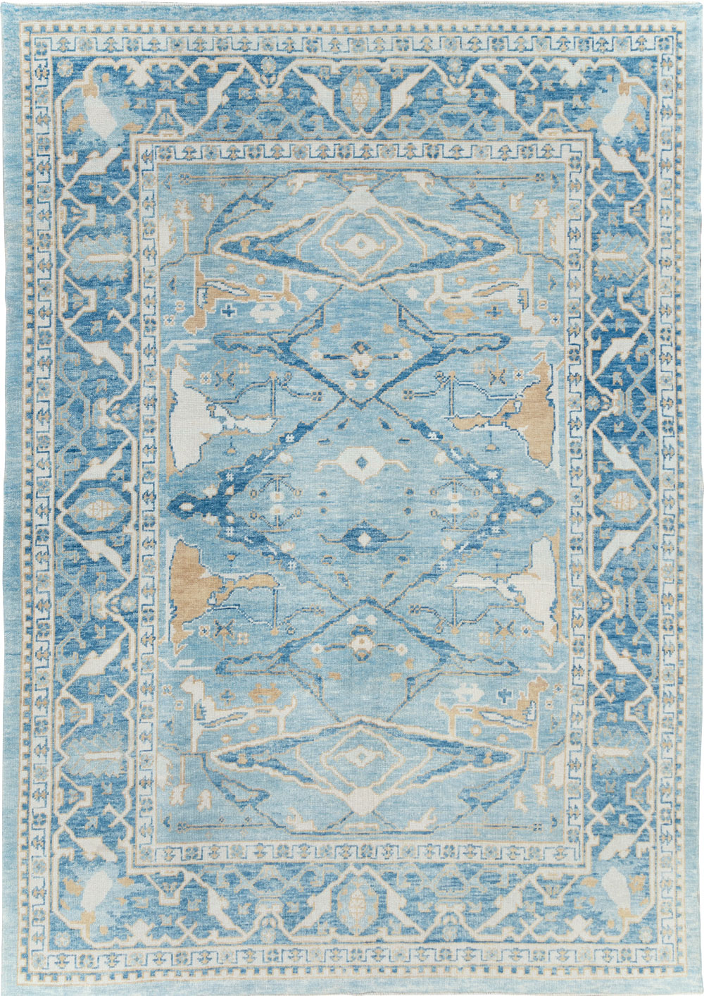 Modern Turkish Oushak Carpet, No.30983 - Staging