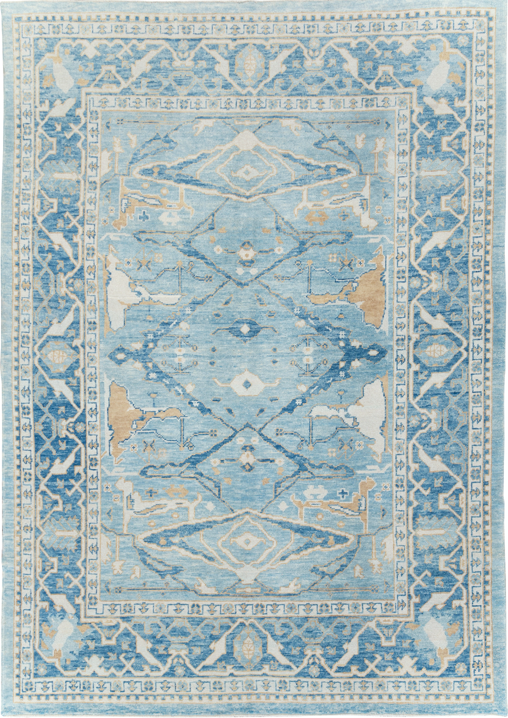 Modern Turkish Oushak Carpet, No.30983 - Staging