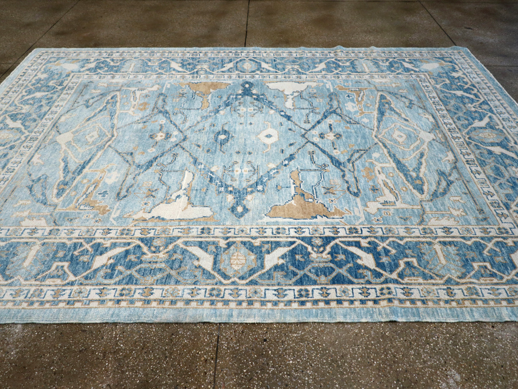Modern Turkish Oushak Carpet, No.30983 - Staging