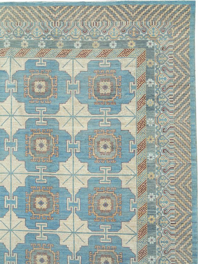 Contemporary East Turkestan Khotan Oversize Carpet, No.30995 - Staging
