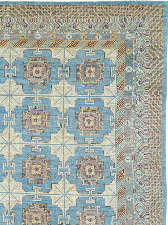 Contemporary East Turkestan Khotan Oversize Carpet, No.30995 - Staging