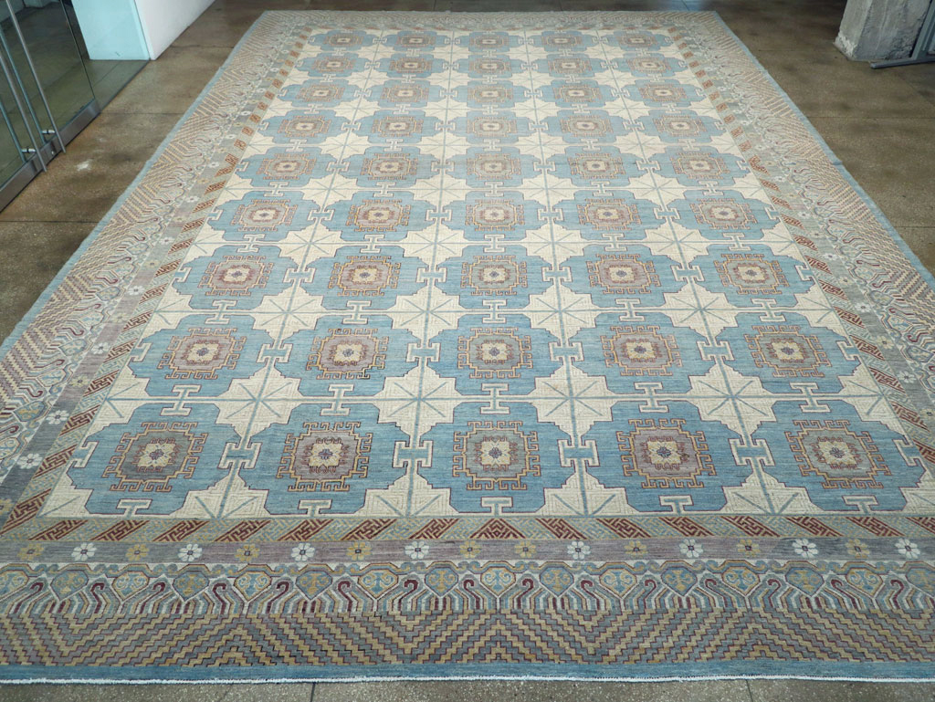 Contemporary East Turkestan Khotan Oversize Carpet, No.30995 - Staging