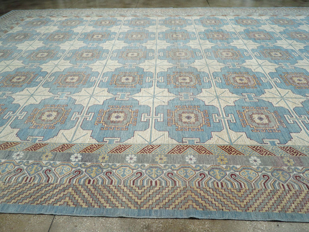 Contemporary East Turkestan Khotan Oversize Carpet, No.30995 - Staging
