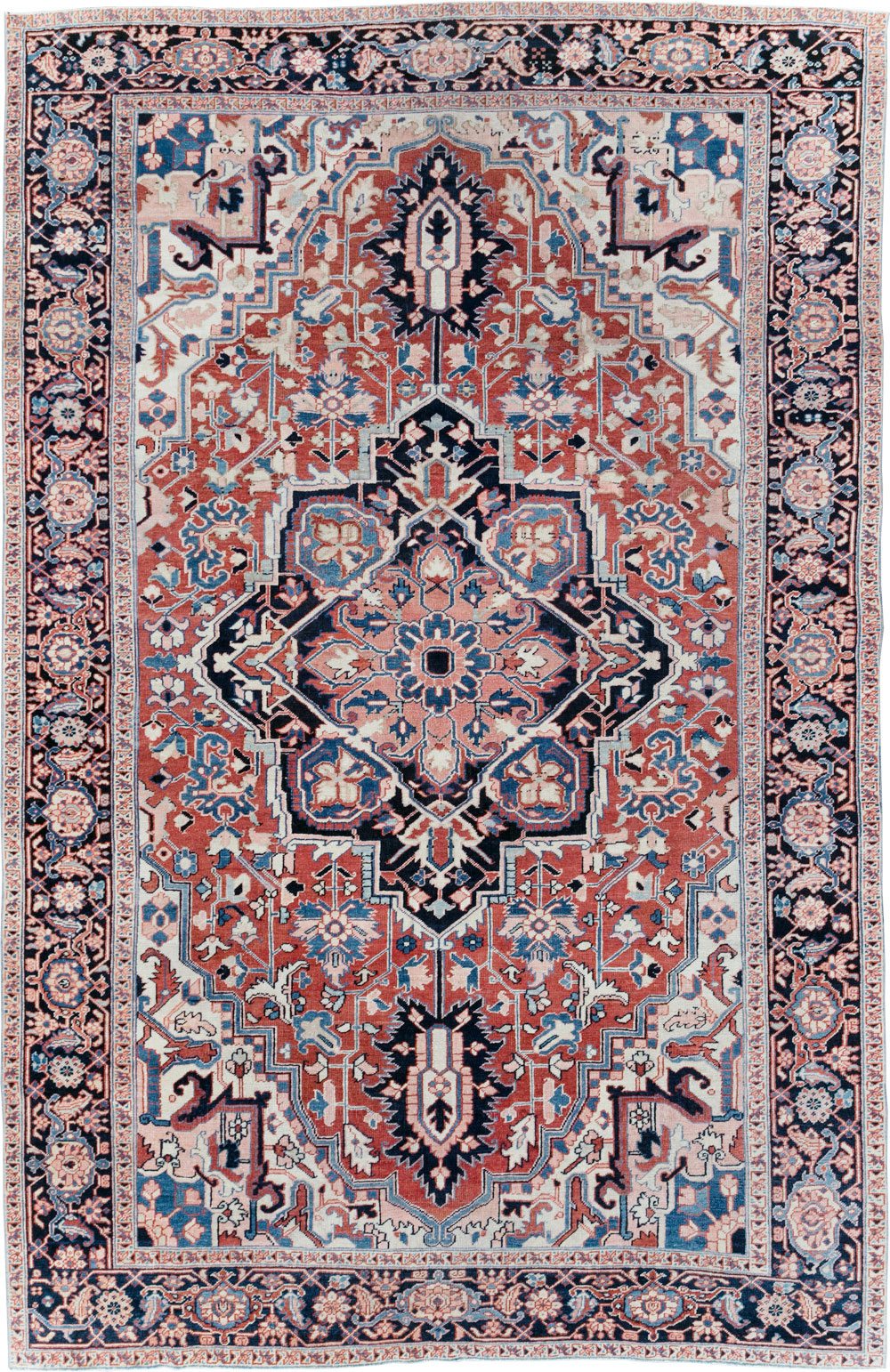Antique Persian Heriz Room Size Carpet, No.30998 - Staging