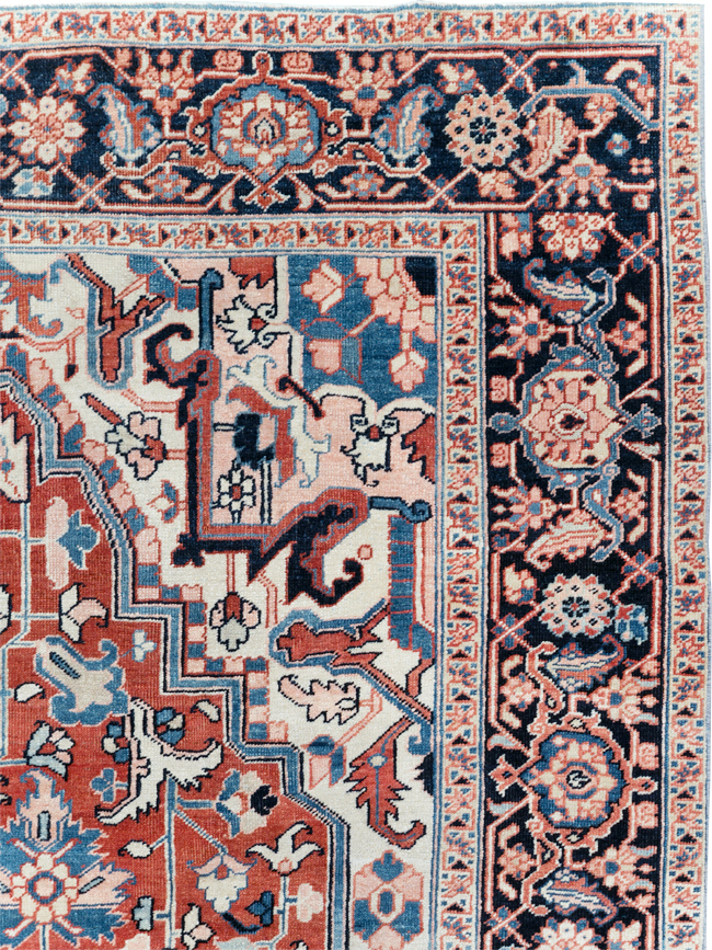 Antique Persian Heriz Room Size Carpet, No.30998 - Staging