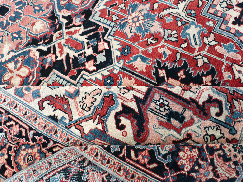 Antique Persian Heriz Room Size Carpet, No.30998 - Staging
