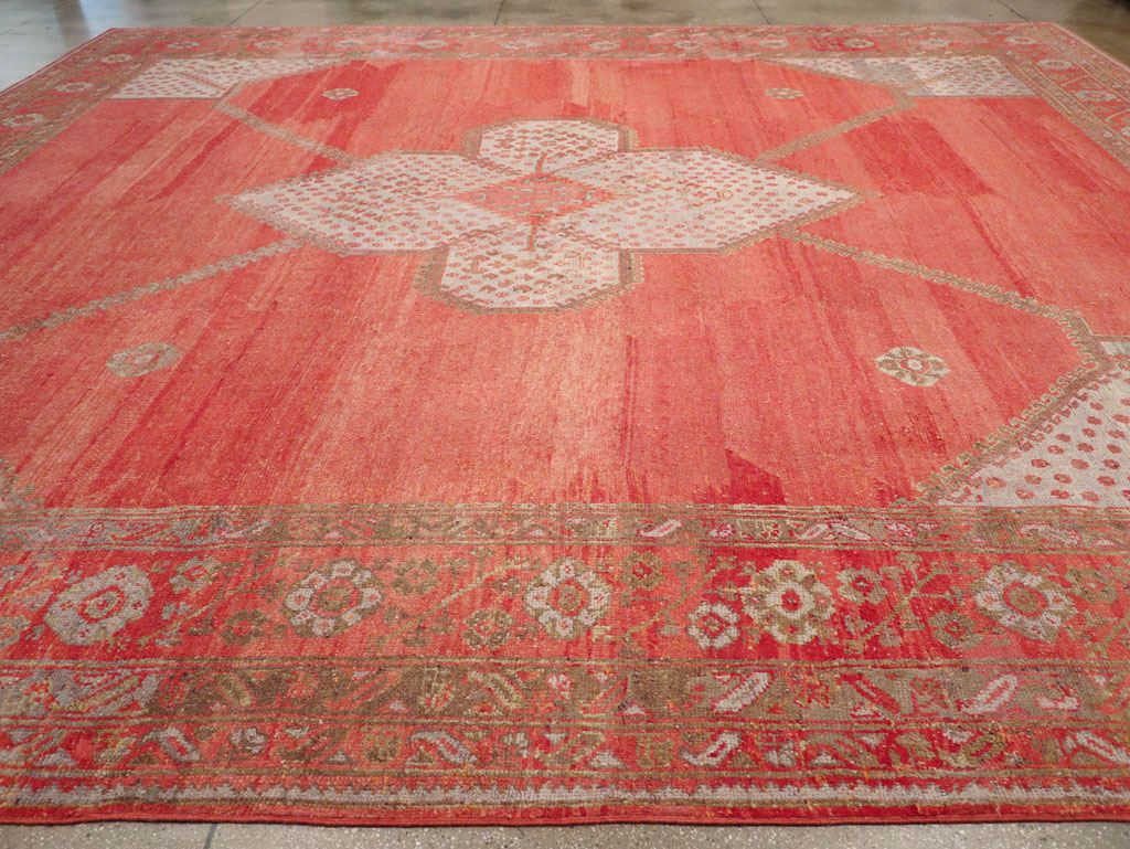 Antique Turkish Oushak Carpet, No.31002 - Staging