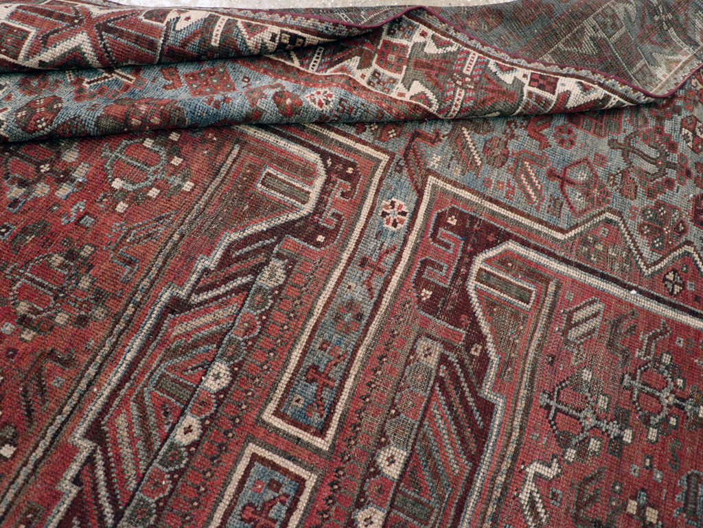 Antique Persian Shiraz Rug, No.31003 - Staging