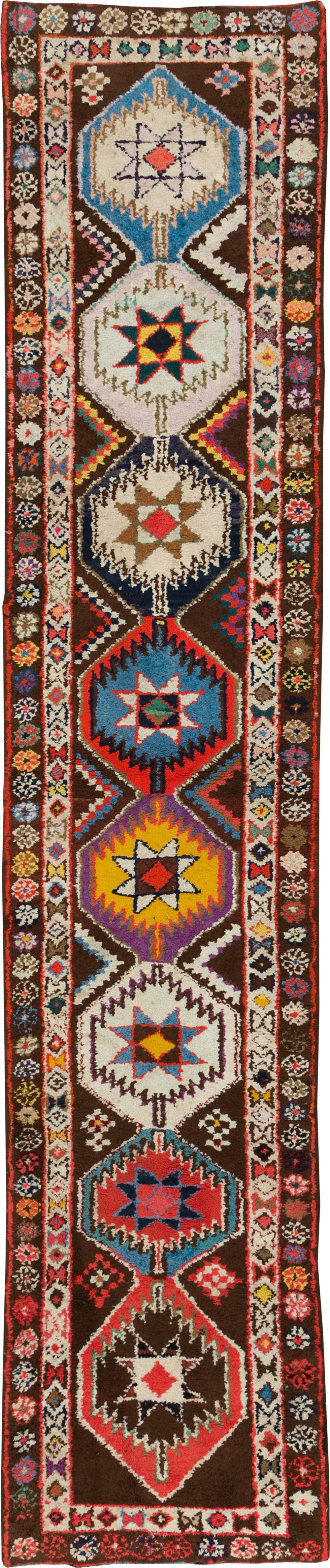 Vintage Turkish Anatolian Tribal Runner, No.31006 - Staging