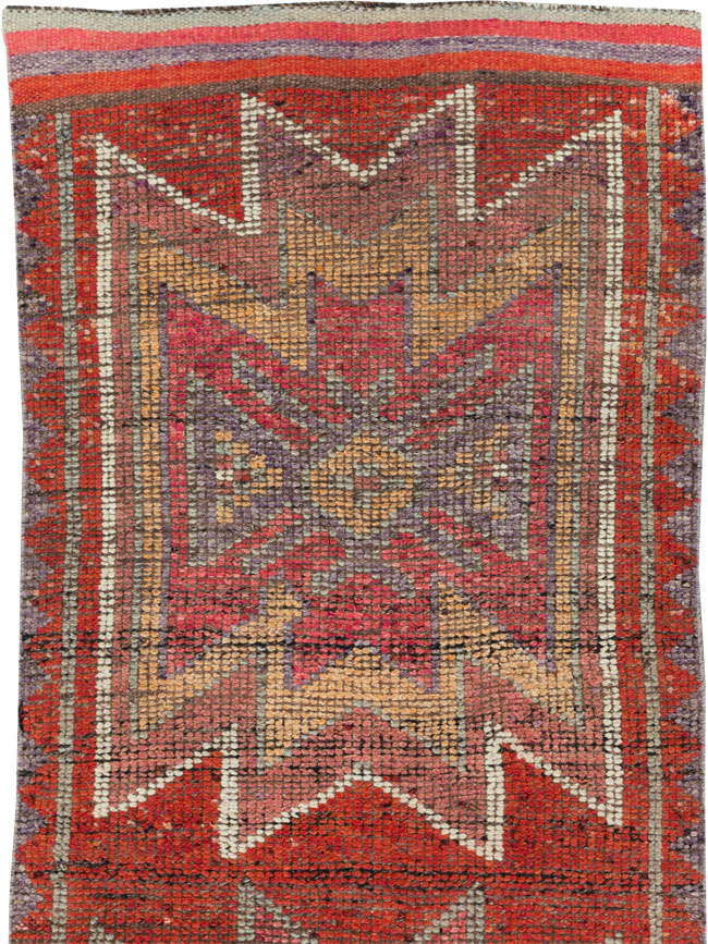Vintage Turkish Anatolian Tribal Runner, No.31012 - Staging
