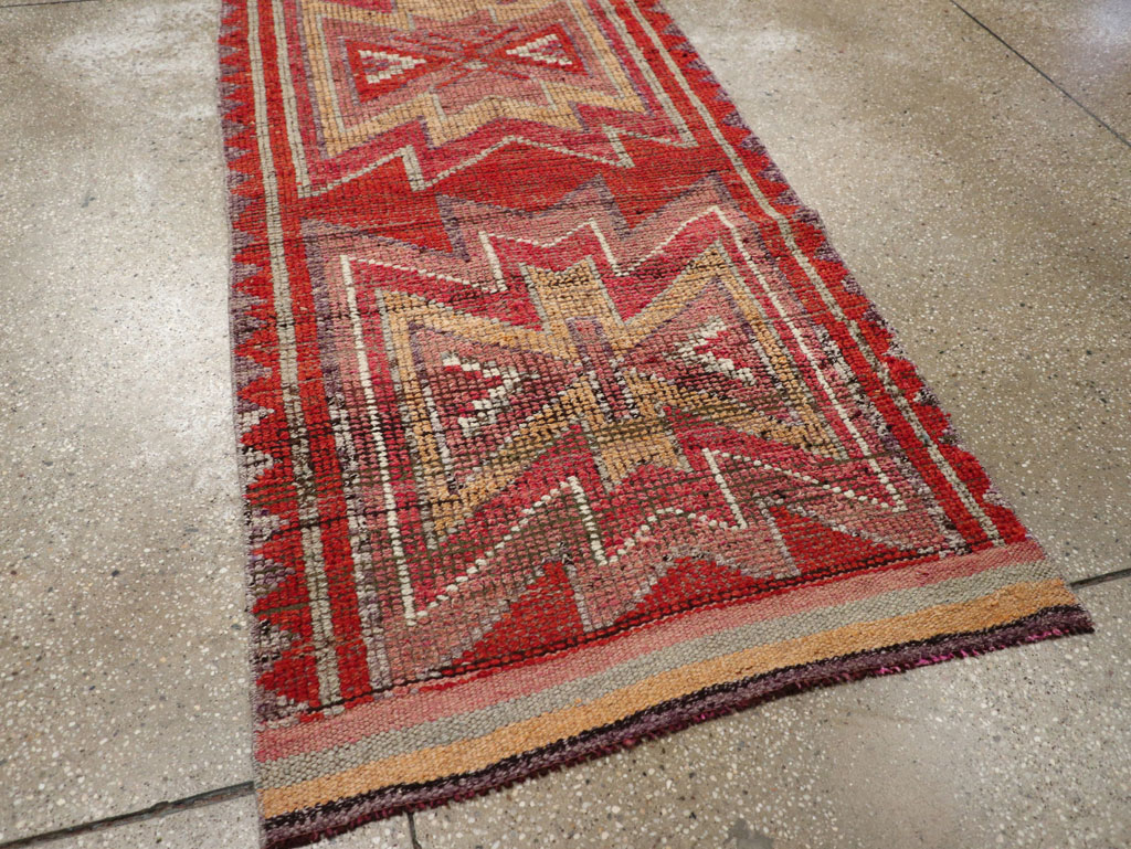 Vintage Turkish Anatolian Tribal Runner, No.31012 - Staging