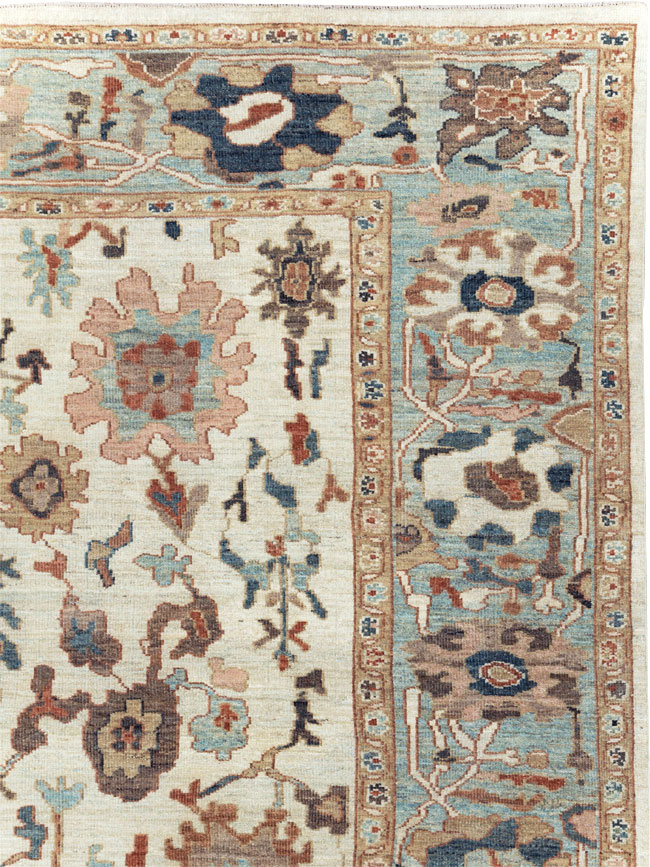 Contemporary Persian Sultanabad Square Room Size Carpet, No.31015 - Staging