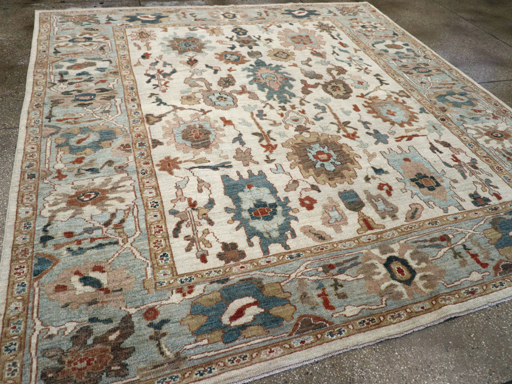 Contemporary Persian Sultanabad Square Room Size Carpet, No.31015 - Staging