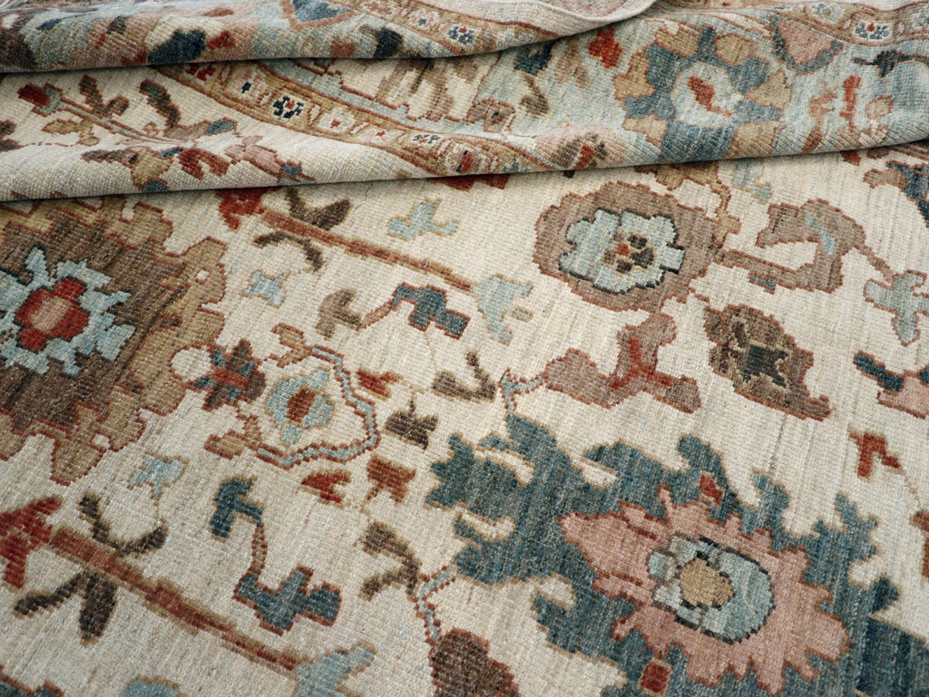 Contemporary Persian Sultanabad Square Room Size Carpet, No.31015 - Staging