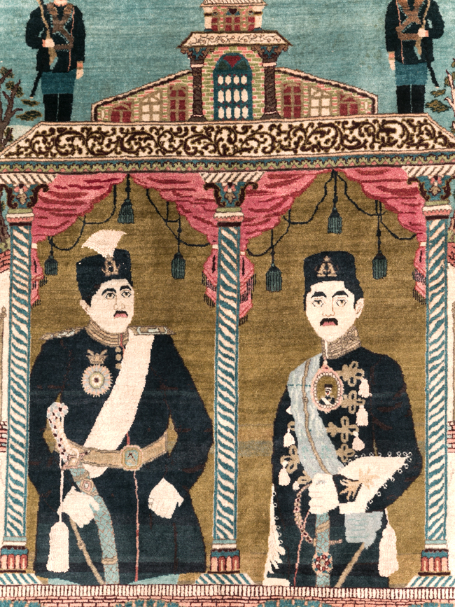 Antique Persian Pictorial Tabriz Rug, No.31017 - Staging