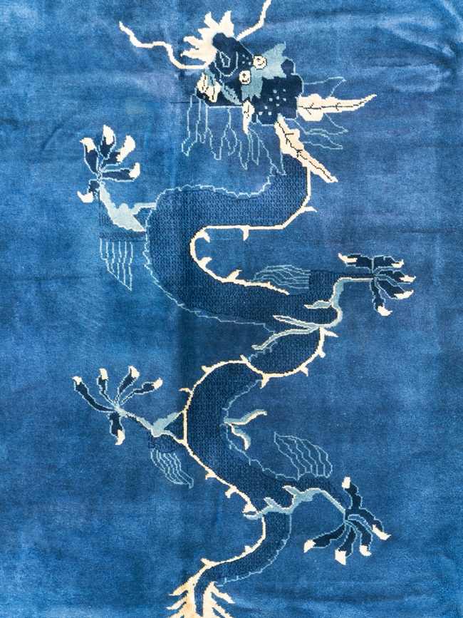 Vintage Chinese Peking Small Room Size Carpet, No.31018 - Staging