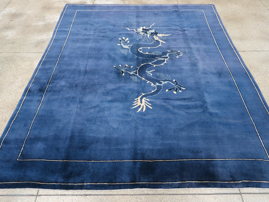 Vintage Chinese Peking Small Room Size Carpet, No.31018 - Staging