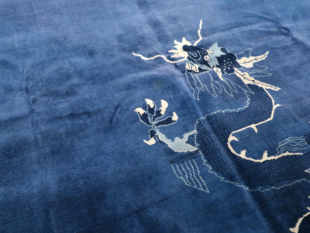 Vintage Chinese Peking Small Room Size Carpet, No.31018 - Staging