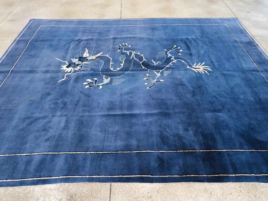 Vintage Chinese Peking Small Room Size Carpet, No.31018 - Staging