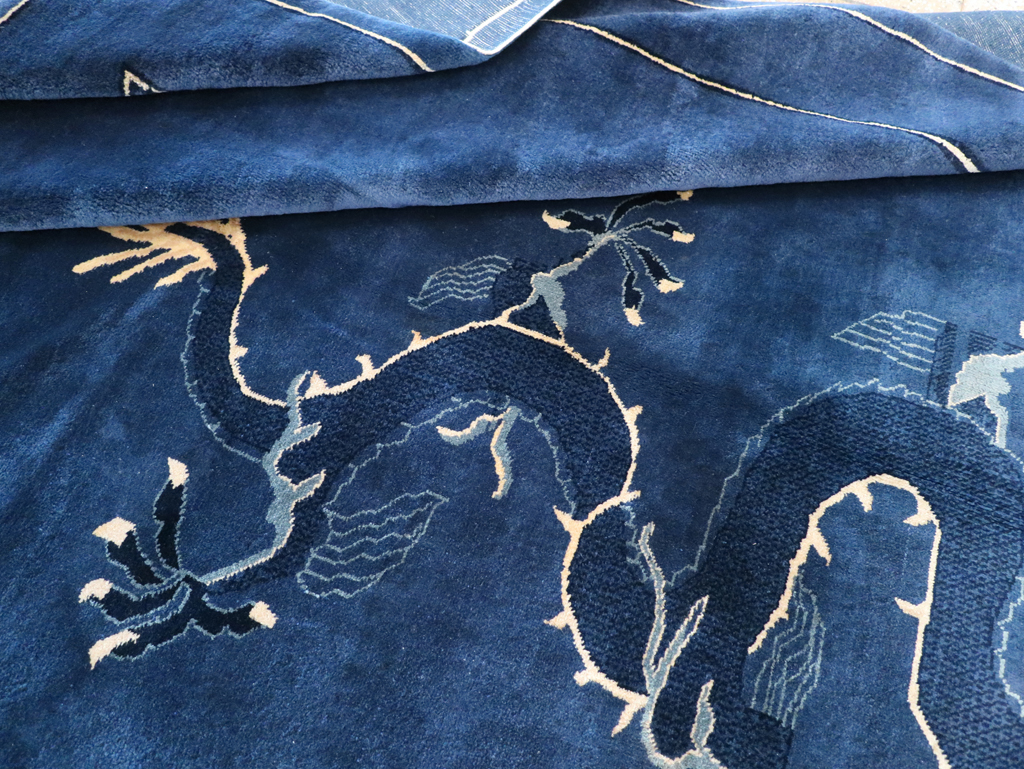 Vintage Chinese Peking Small Room Size Carpet, No.31018 - Staging