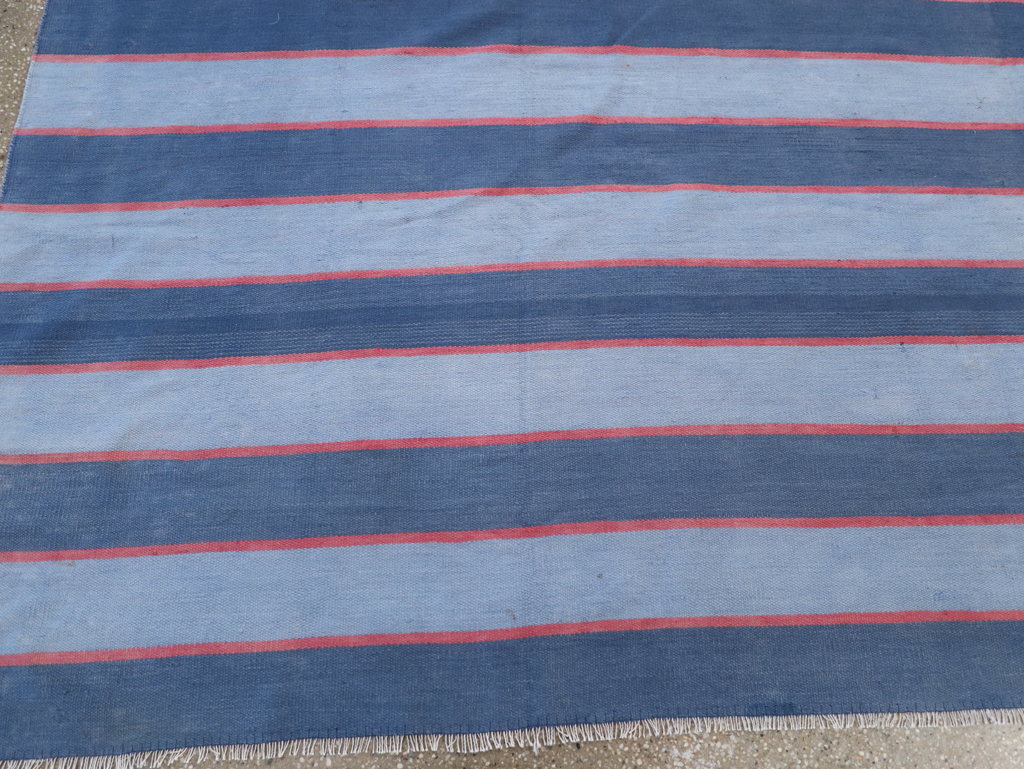 Vintage Indian Flatweave Dhurrie Square Rug, No.31023 - Staging