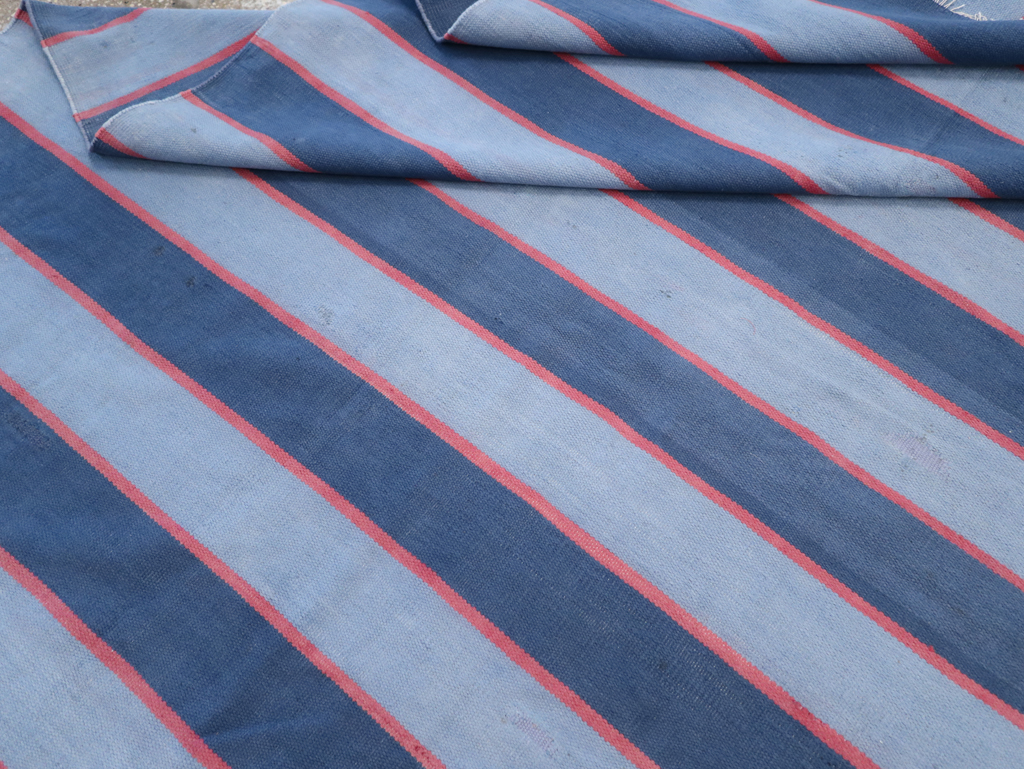 Vintage Indian Flatweave Dhurrie Square Rug, No.31023 - Staging