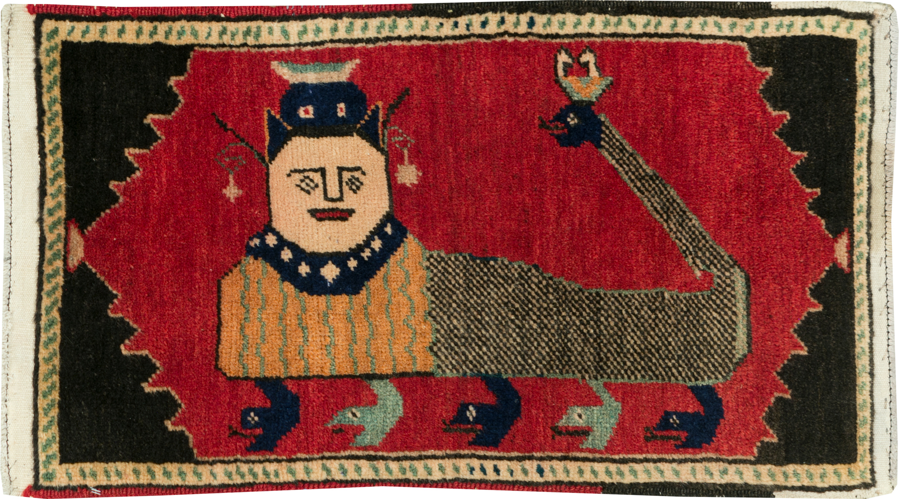 Vintage Anatolian Pictorial Rug, No.31026 - Staging