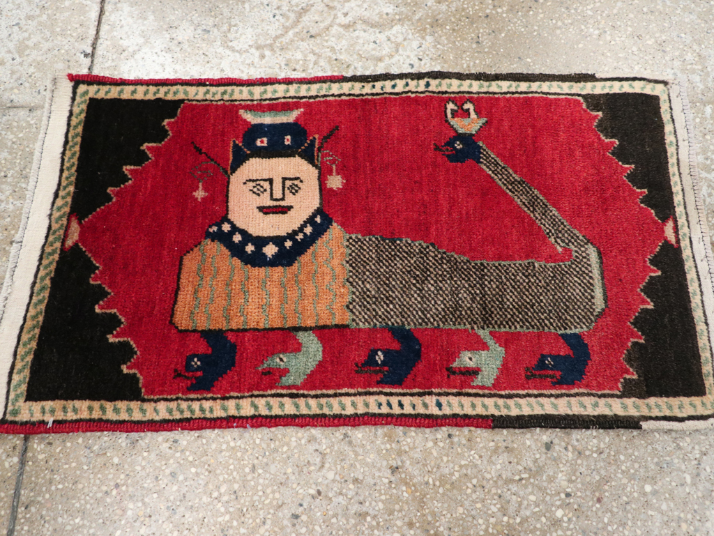 Vintage Anatolian Pictorial Rug, No.31026 - Staging