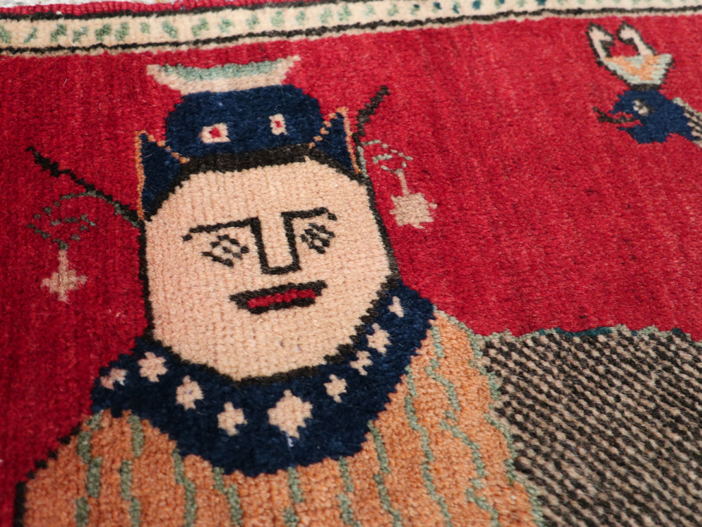 Vintage Anatolian Pictorial Rug, No.31026 - Staging